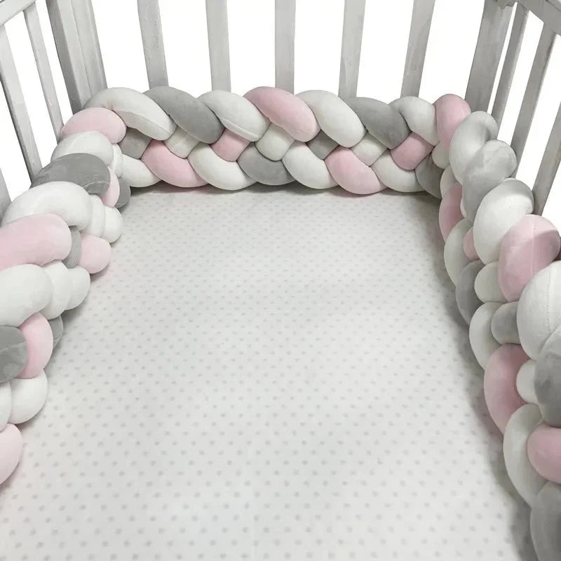 Tour de Lit Bebe - CozyKnot™ - Rose Gris - Mon doux bébé