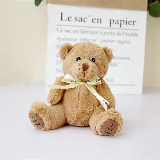 Doudou ours bébé doux avec ruban – Cadeau naissance garçon fille | Cercle Bébé