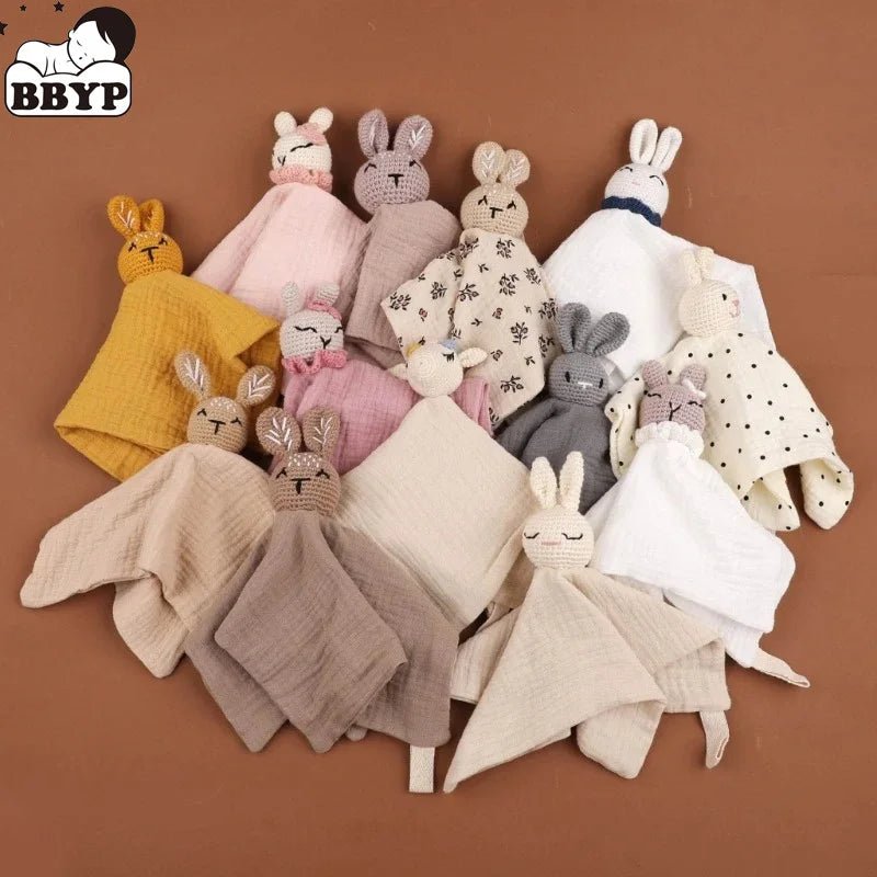 Doudou Lapin Bébé en Mousseline – Compagnon doux et rassurant