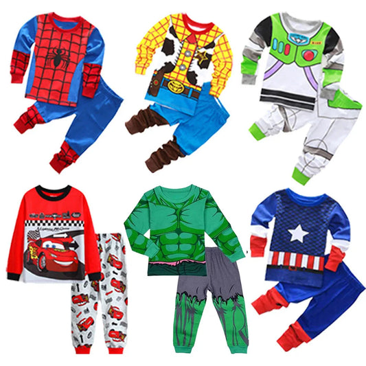 Little Boys Clothing Pajamas Sets Toddler Girl Sleepwear Cotton Pijama Kids Pyjama Long Sleeve Two Pieces Set 2 to 3 5 6 7 Years