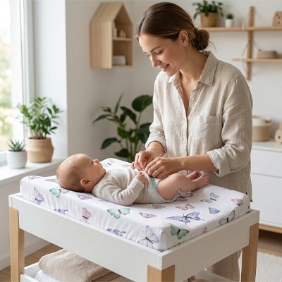 Housse matelas à langer  Douce. imperméable et antidérapante