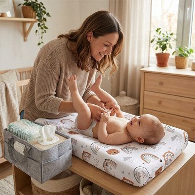 Housse matelas à langer Douce. imperméable et antidérapante