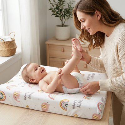 Housse matelas à langer Douce. imperméable et antidérapante