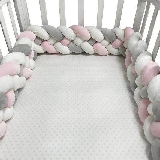 Tour de Lit Bebe - CozyKnot™ - Rose Gris - Mon doux bébé